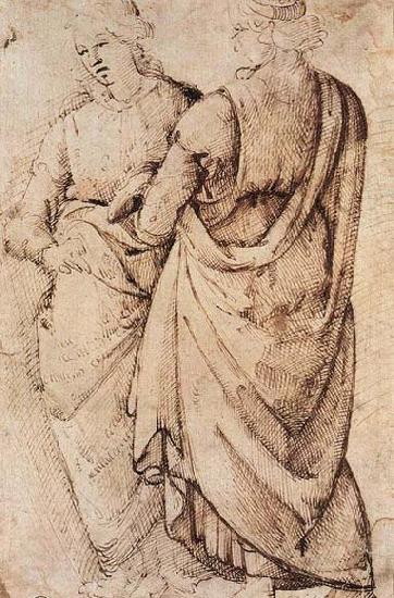 GHIRLANDAIO, Domenico Study of Two Women France oil painting art